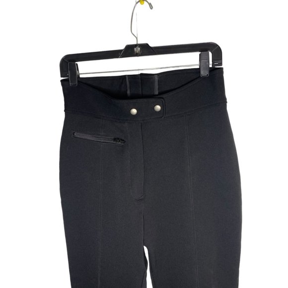 Sportcaster Vintage Black Ski Pants Wool Nylon Stretch 10 High Waist Slimming - Picture 8 of 9